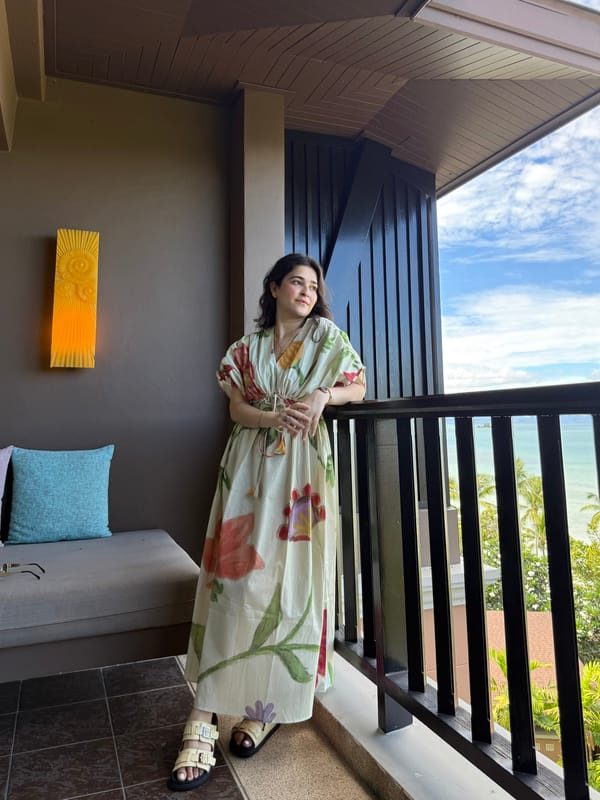 Butter Yellow Printed Cotton Poplin Maxi Dress — GAIMA LABEL