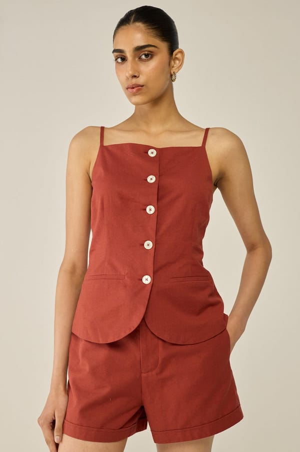 Burgundy Top And Shorts Co-ord Set — Move About Effortlessly