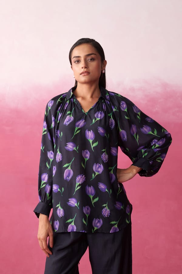 Alaya Purple Tulip Garden Top — Shop Roho