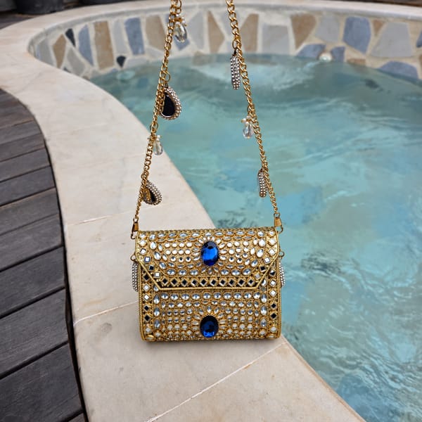 Ira Mini mosaic bag Blue — Adwita