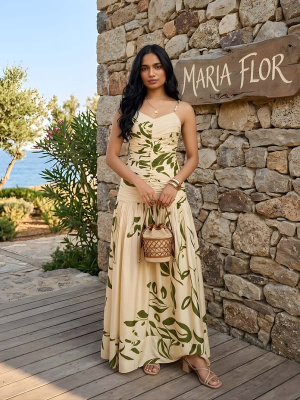 Fennel Strappy Maxi Dress — POPPI