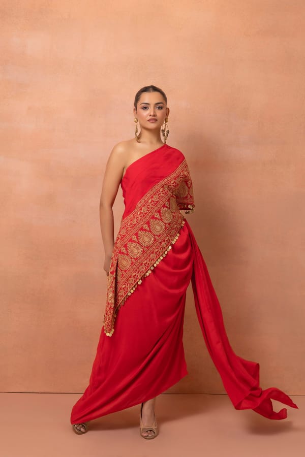 Embroidered Kaftan And Skirt Set — Sew and You