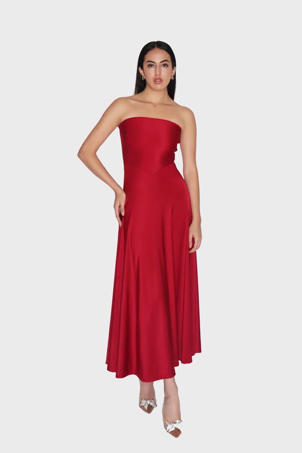 Red Flare Tube Dress - Flow Dress (Cherry) — Select Staples