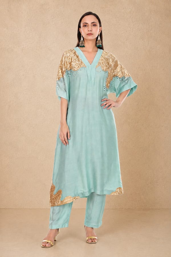 Ziya Co-ord Set Aqua Blue — Rivoshia