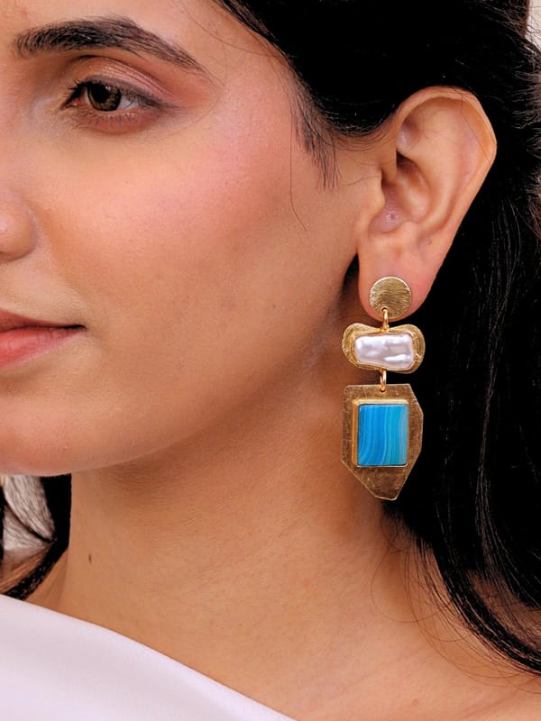 Naqqashi Earrings for Women 18K Gold Plated — Viana Jewels