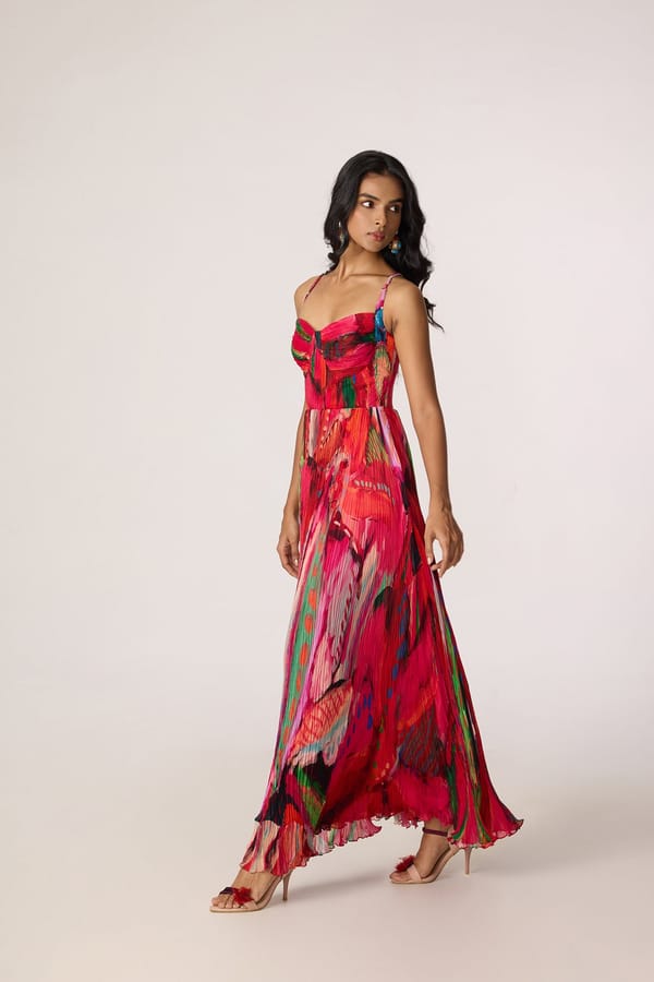 Kiara Dress - Abstract Floral Print — Saaksha and Kinni
