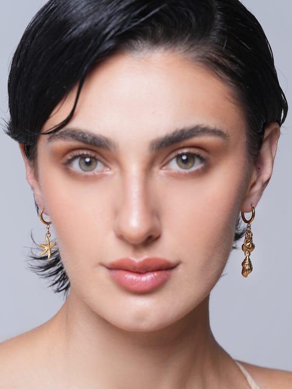 Star Seashell Drop Earrings — Cao Jewellery