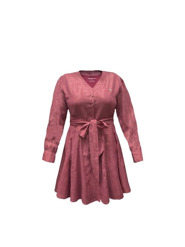 Pinstripe Short Dress with Bow Strap — Western Era