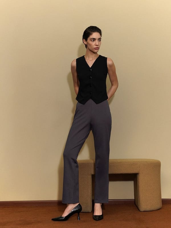 Dark Grey Bootcut Trousers — Fable Street