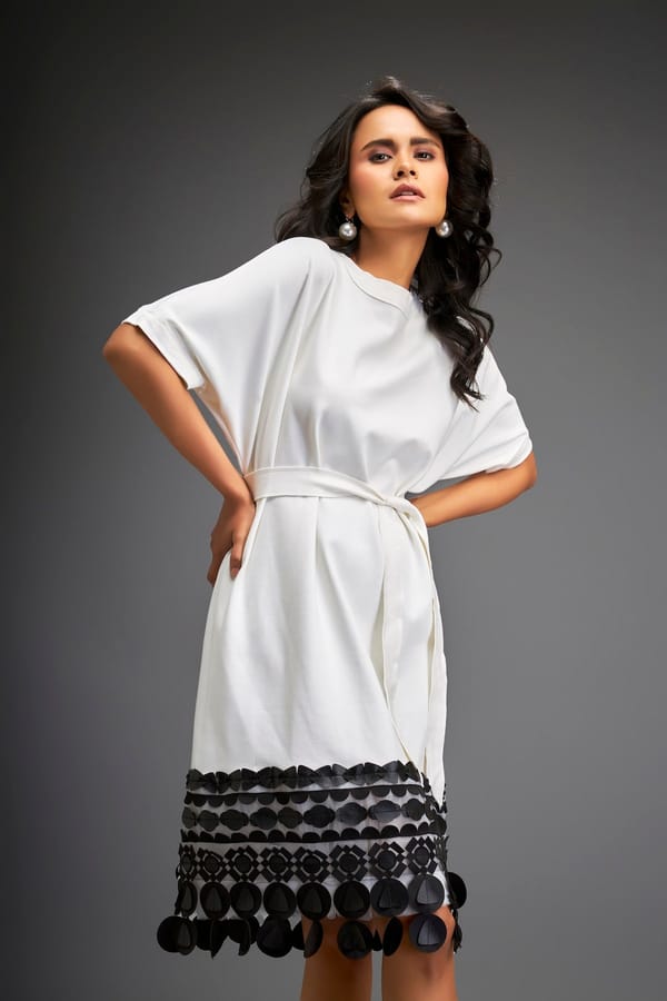 Short Dress With Detailing On The Hem — Deepika Arora