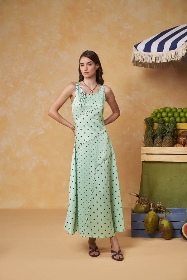 Polka Pace Blocked Dress — Muvazo