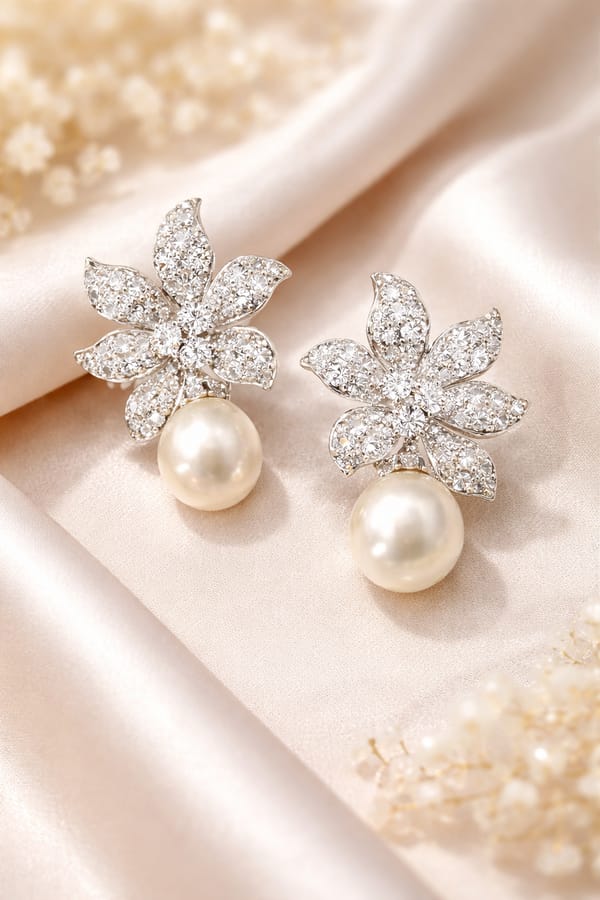 Pearl Blossom Drop Earrings — SilvPop Jewels