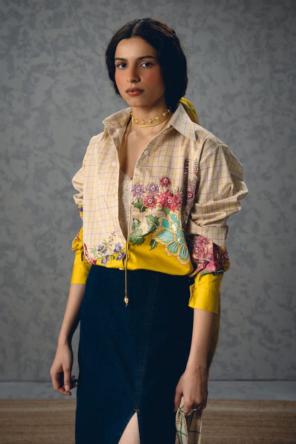 Jade shirt- IVORY — Paulmi and Harsh