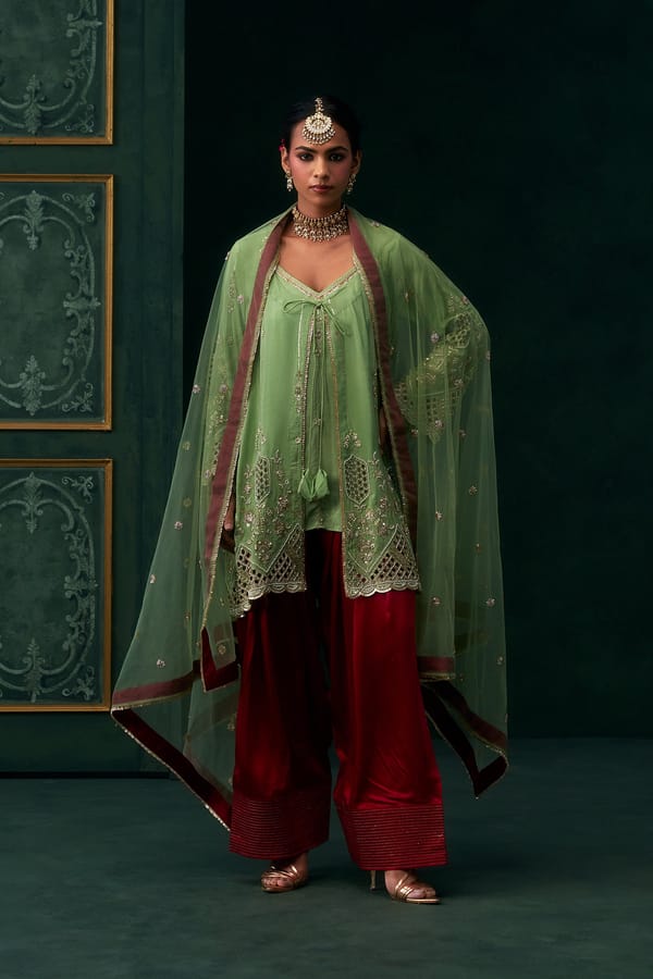 Aaira Crepe Embroidered Jacket Set — NEETIKA CHOPRA