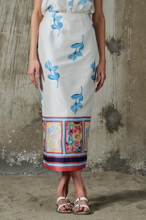 Blooming Edge Straight Midi Skirt — Pocketful Of Cherrie