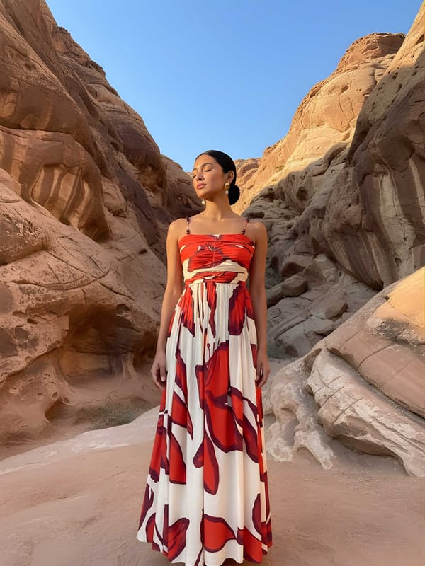 Scarlet Printed Strappy Dress — POPPI