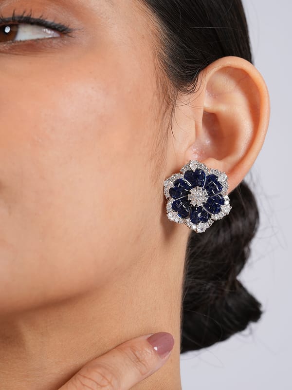 Blue Bloom Studs — Cao Jewellery