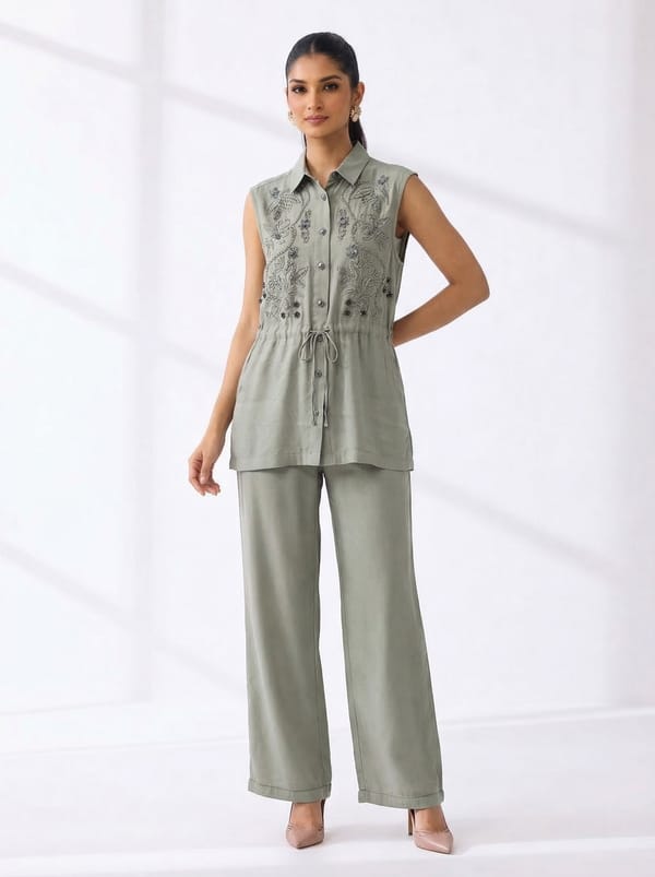 This Chic Two-Piece Cord Set Tunic With Trousers — THE LUXURY DRESSING