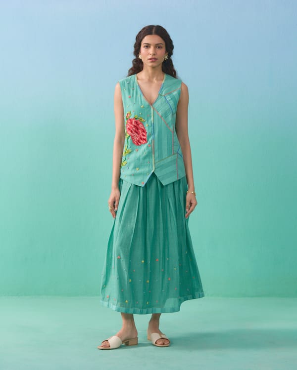 Floral Drift Vest Overlay Set — NIRVAIR CLOTHING