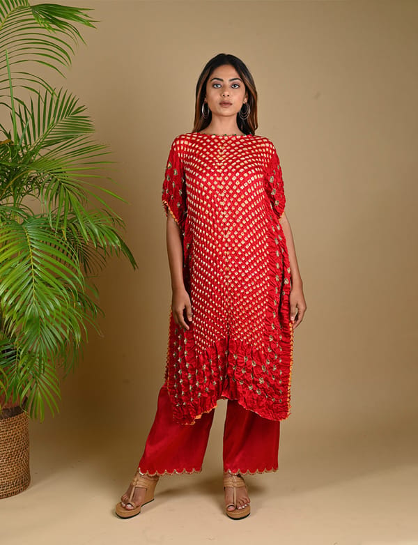 Triple Dot Kaftan-Red — DYELOGUE