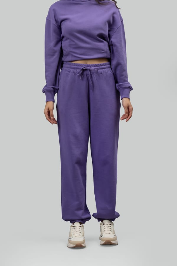 Lavender Cotton Terry Drawstring Joggers — Necesera