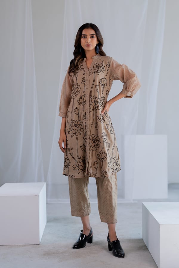Sand Lotus Tunic Set — Silai studio