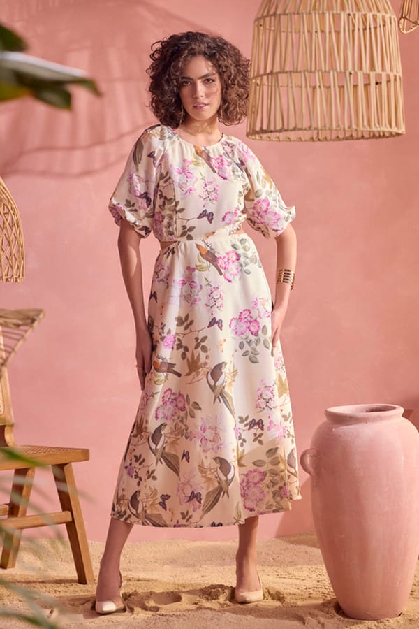 Dainty Spring Hues Midi Dress — BOHO-CHIC