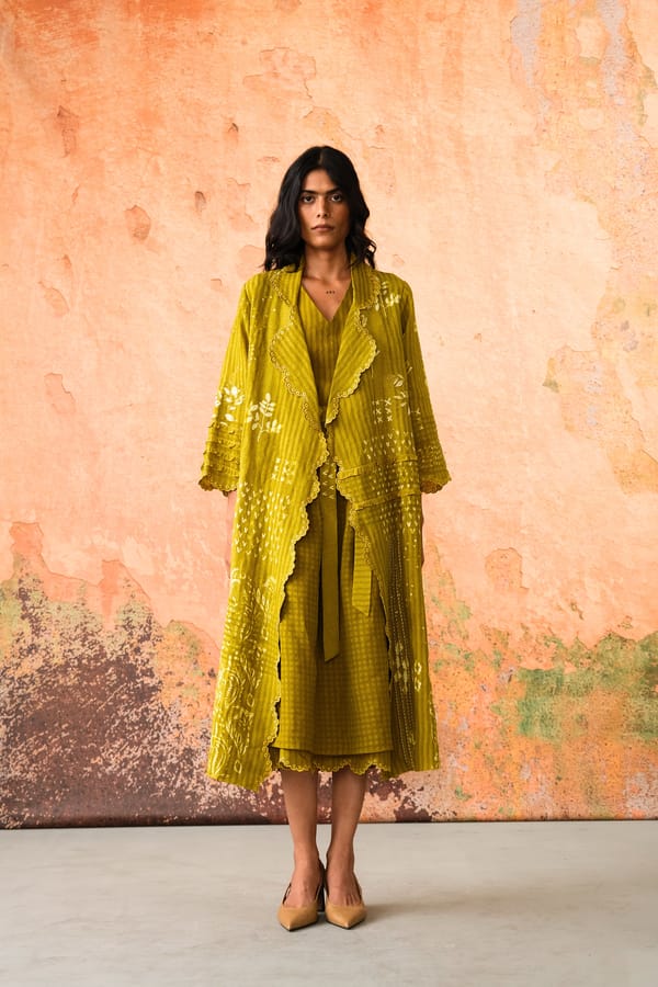 Mavi Jacket With Top & Skirt — Arcvsh Pallavi Singh