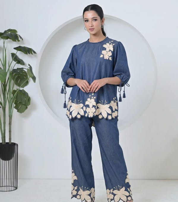 Ivory Garden Scalloped Co-Ord Set — RUCHIKA MALLIKA LABEL