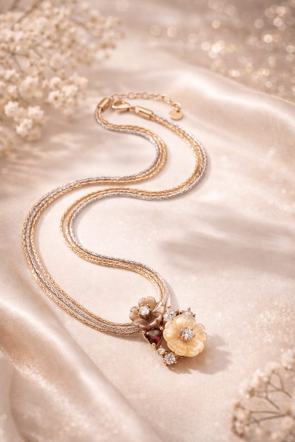 Silvpop Golden Meadow Blossom Pendant Set — SilvPop Jewels