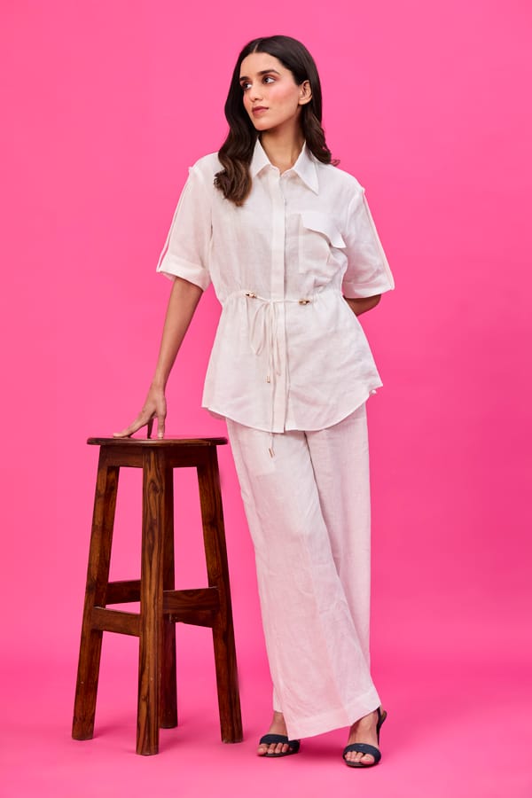 Ivory Pure Linen Co-Ord Set — REVIKA AGGARWAL