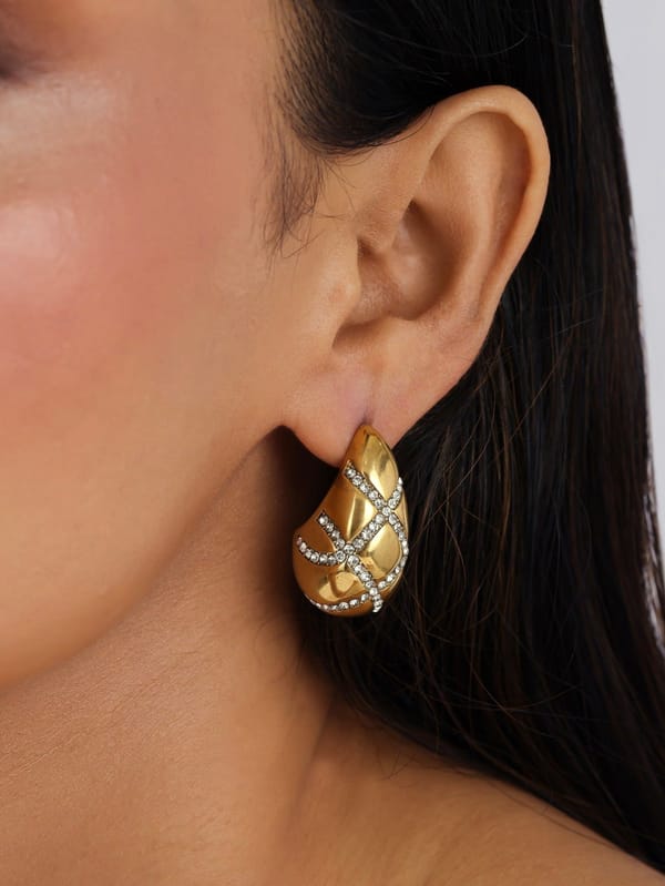 Nayan Earrings - Waterproof, 18k Gold Plated — Amossh