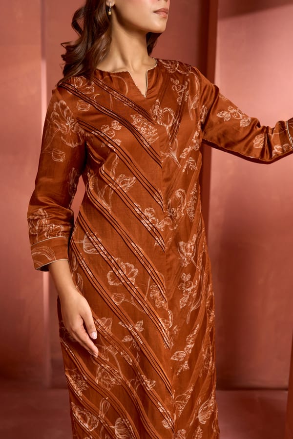 Tangerine Kurta Set — SHIBUI