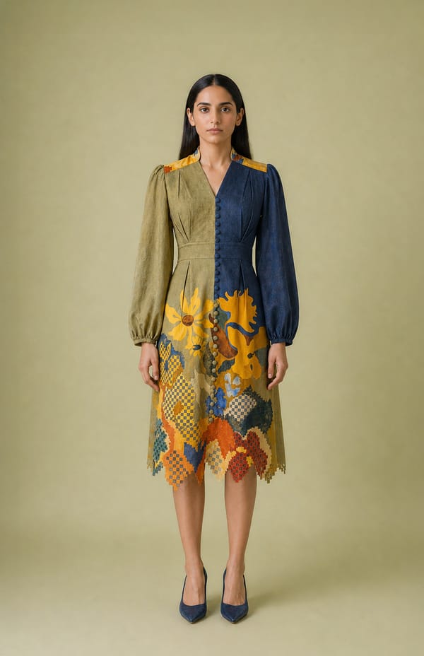 Ikat Cutwork Fitted Dress — CLOS