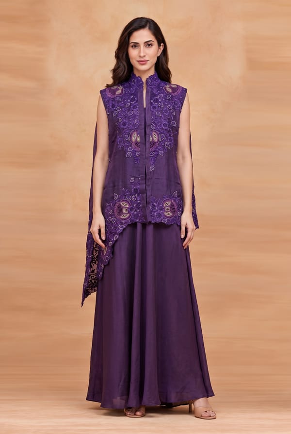 Machine & Hand Embroidered Jacket with inner — HOUSE OF PASHA
