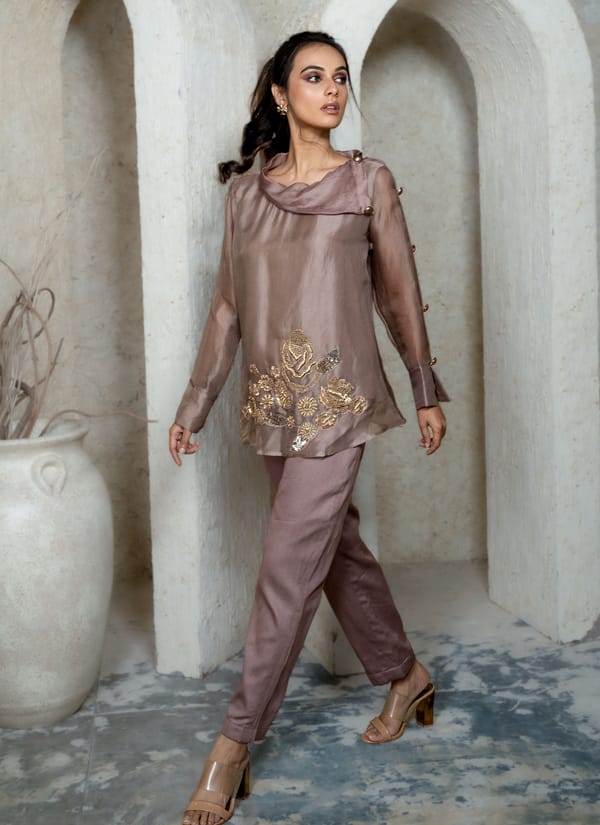 Champagne Zardozi Co-ord Set — House of Moyra