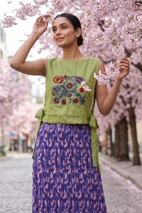 Olive Crossloom Floral Overtop — Western Era