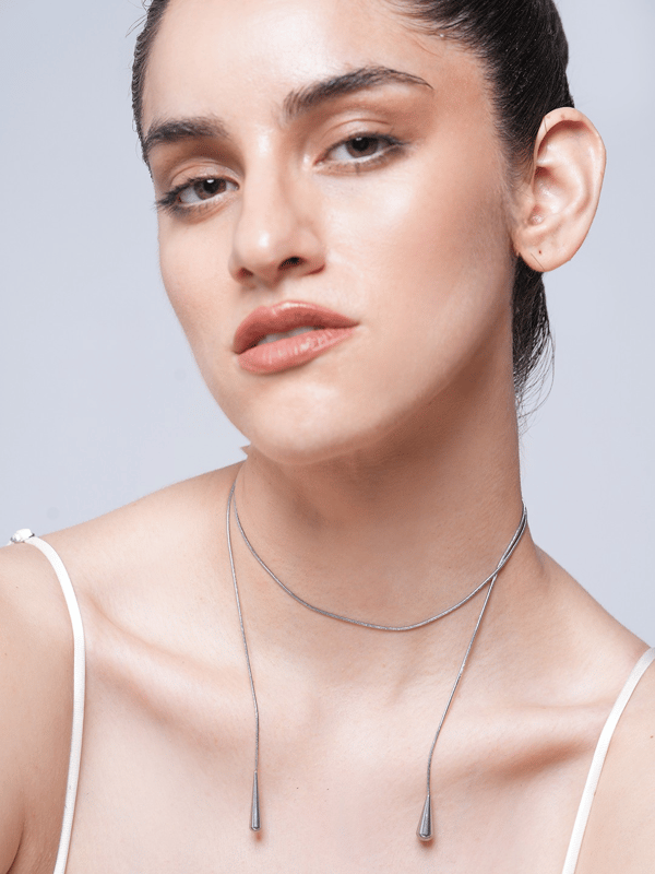Water Drop Chain Long Necklace — Cao Jewellery