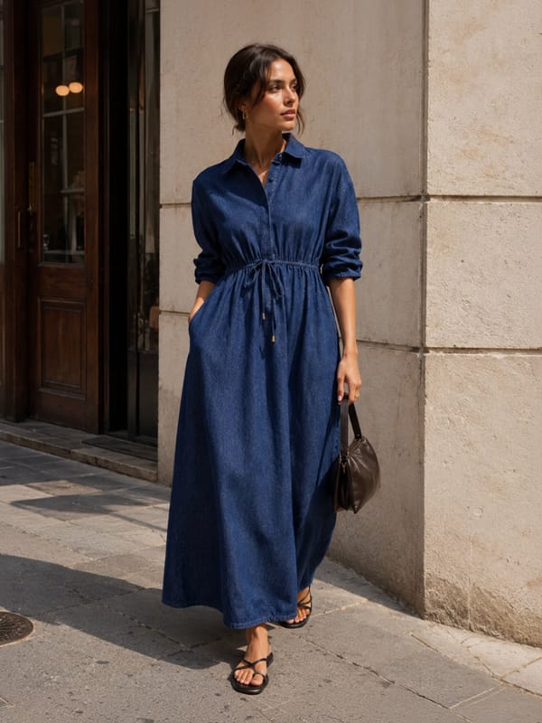 The OG Denim Maxi Dress — Femmella