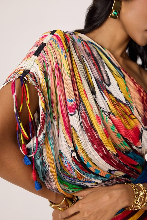 Mira Dress - Abstract Floral And Stripe Dual Print — Saaksha and Kinni