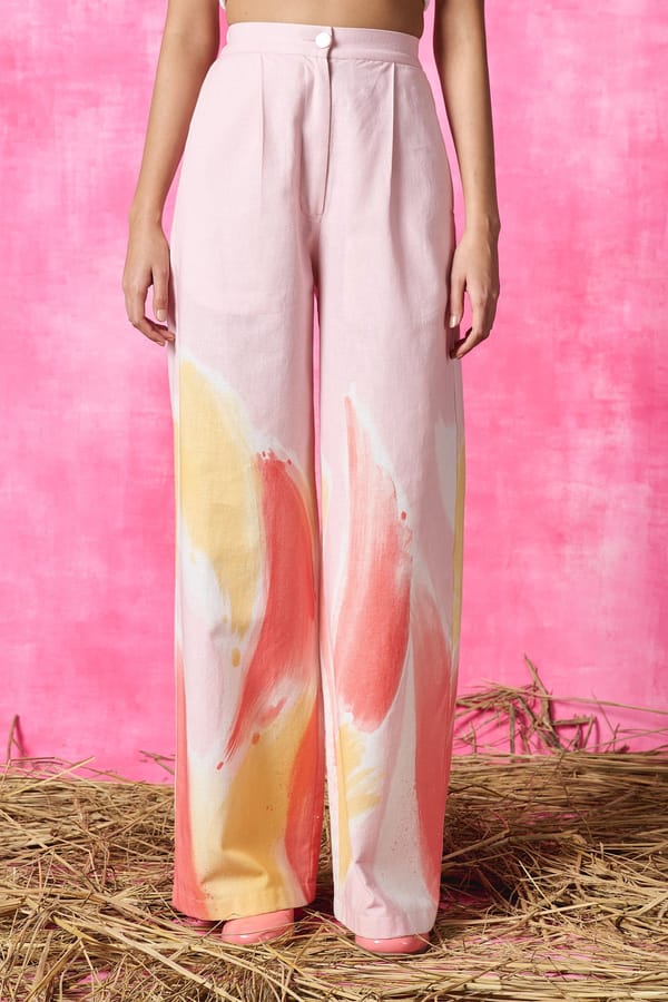 Blush Pop Straight Trousers — Pocketful Of Cherrie