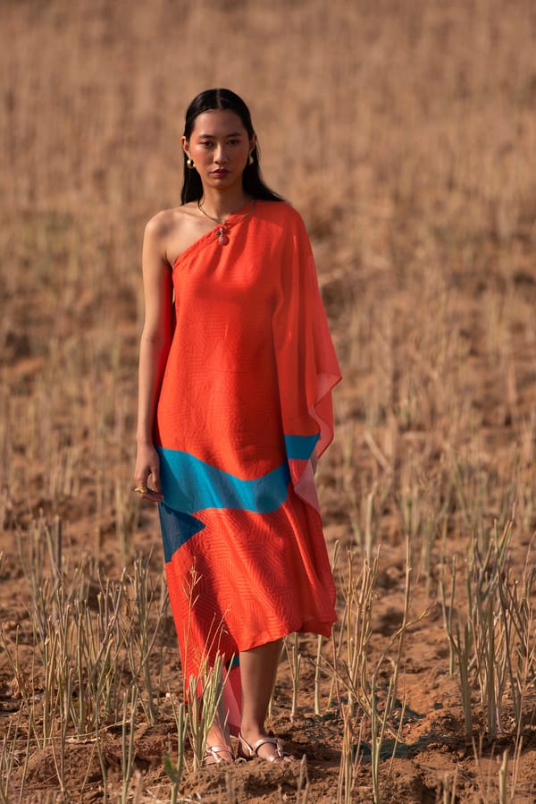 Prism Geometric Red Dress — CLOS