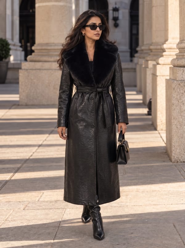 Faux Leather Fur Coat — AYRISS