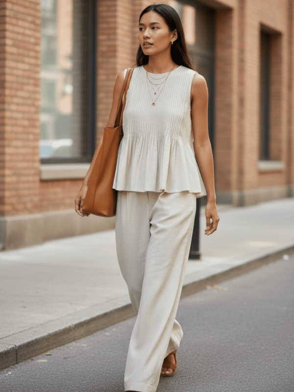 Gwen Pin Tux Pleated Co-ord Set — Notch Above