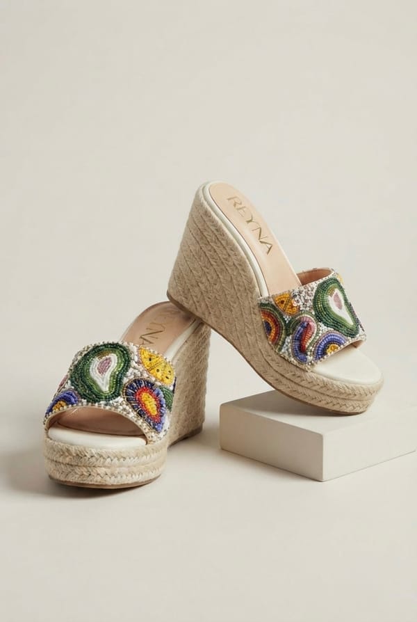 City to Beach Embroidered Wedge — Reyna