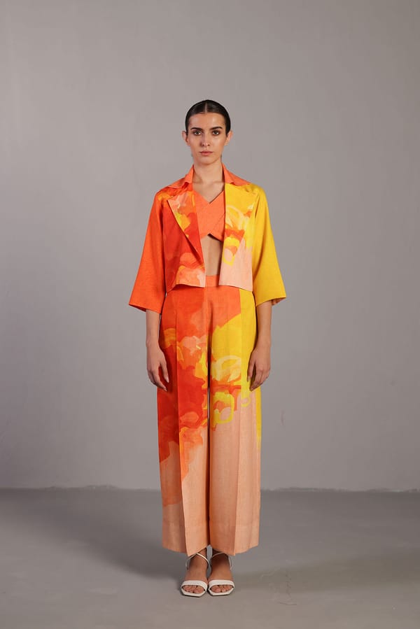 Diffuse Bright Orange & Yellow Jacket Set — CLOS