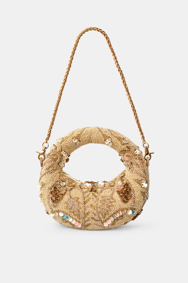 Aurelia Halo Mini Gold Embellished Bag — Versuhz India