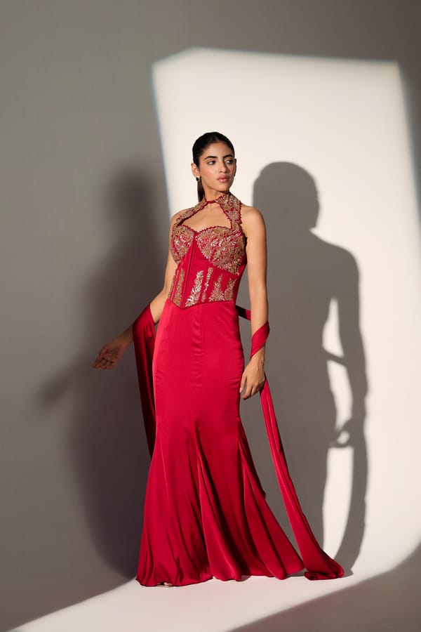 Elizabeth Halter Corset Mermaid Skirt Set — LIBAS CAFE