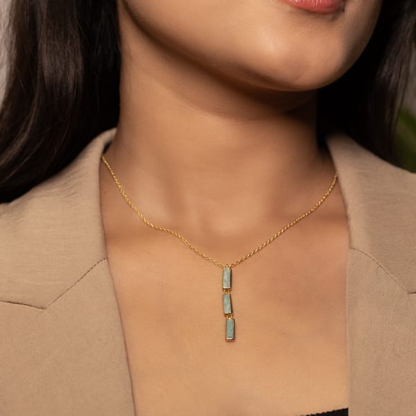 Triple Brick Necklace | Amazonite — Aura Fine Jewellery