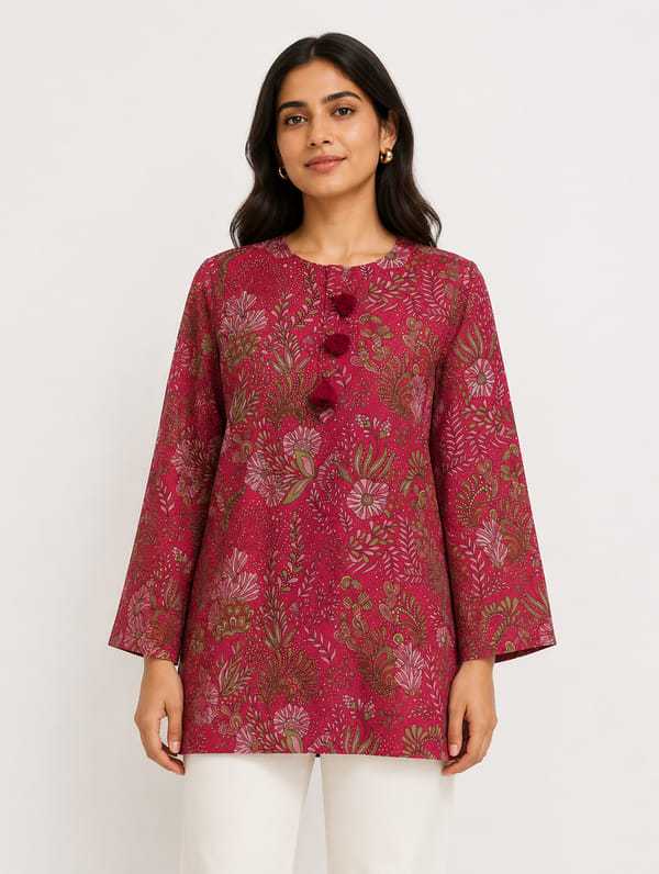 Arya Tunic Red — LABEL NAARITI